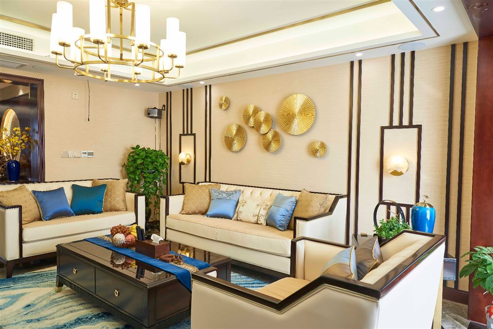 廣州市恒大御景半島新中式風(fēng)格三居室裝修案例