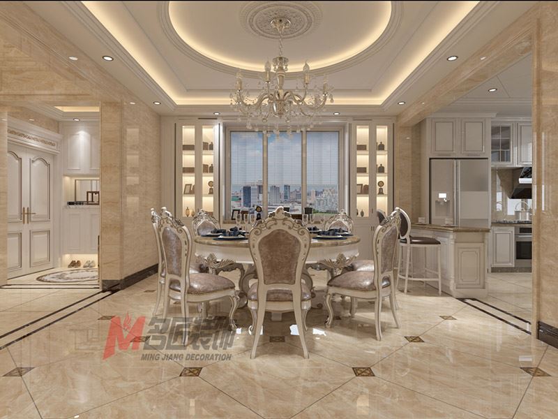 自貢市明珠小區(qū)歐式風(fēng)格別墅裝修案例