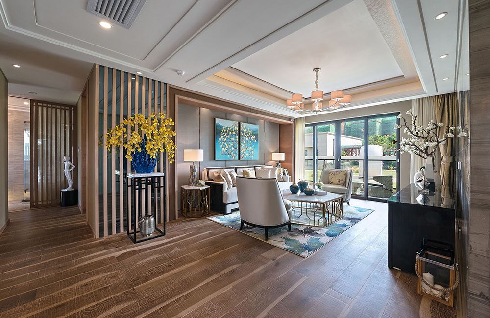 佛山市金茂綠島湖新中式風(fēng)格平層裝修案例