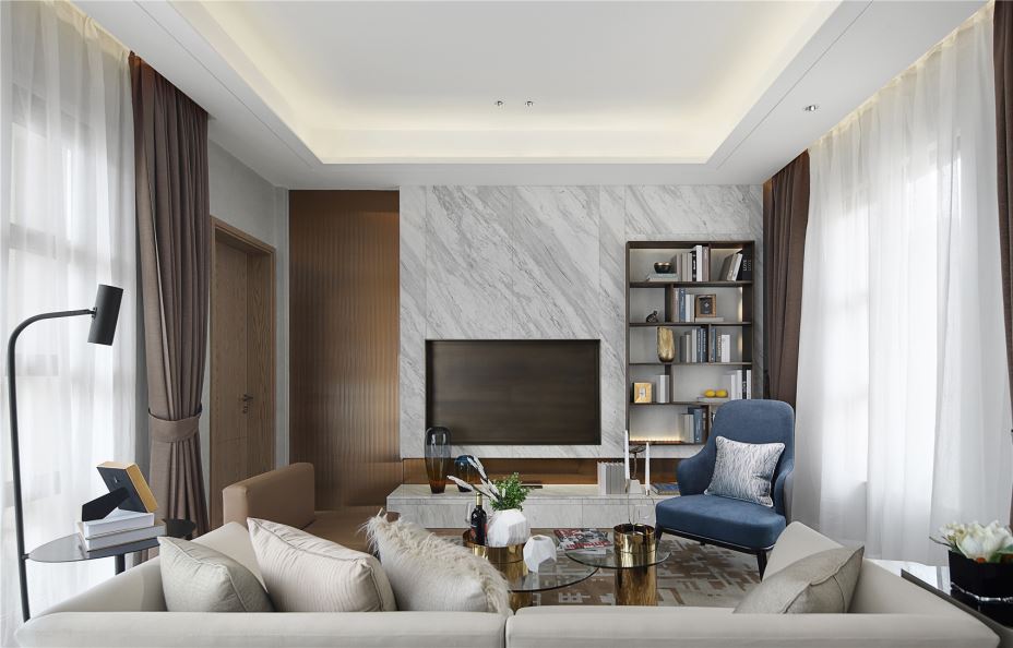 江門市嶺江一品輕奢風(fēng)格三居室裝修案例