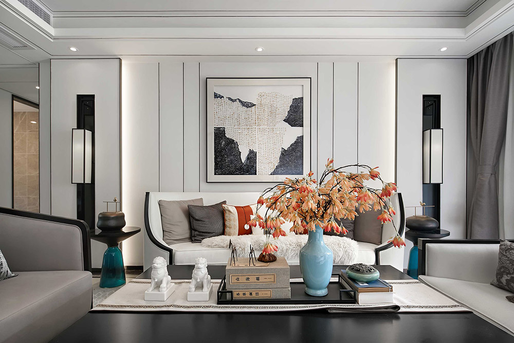 現(xiàn)代輕奢風格室內(nèi)裝修效果圖-江山一品三居125平米-客廳 現(xiàn)代輕奢風格室內(nèi)裝修效果圖-江山一品三居125平米-客廳