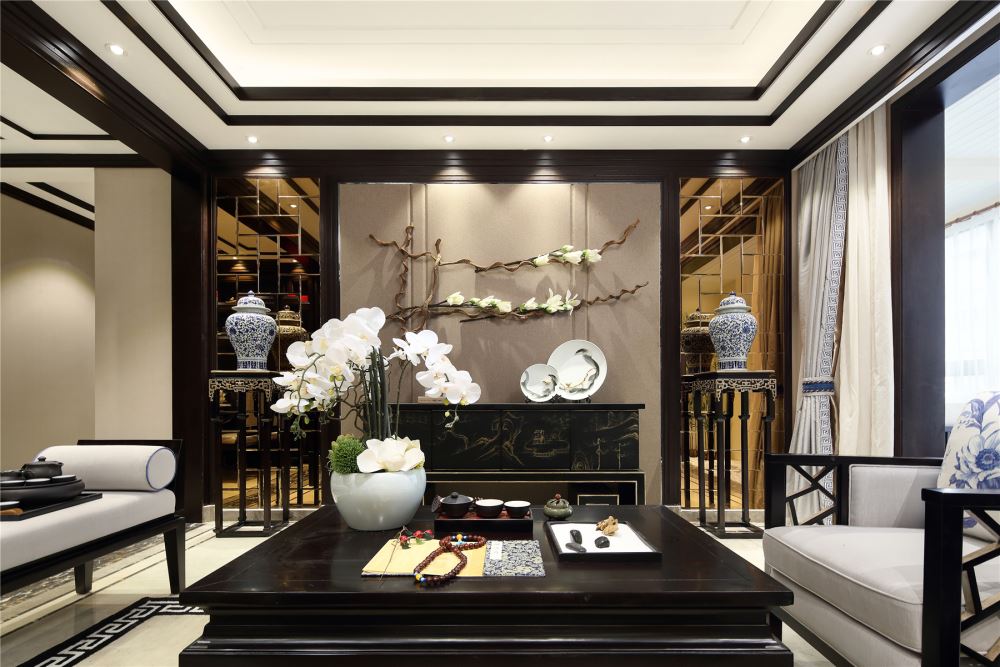 江門市寶庭園新古典風格四居室裝修案例