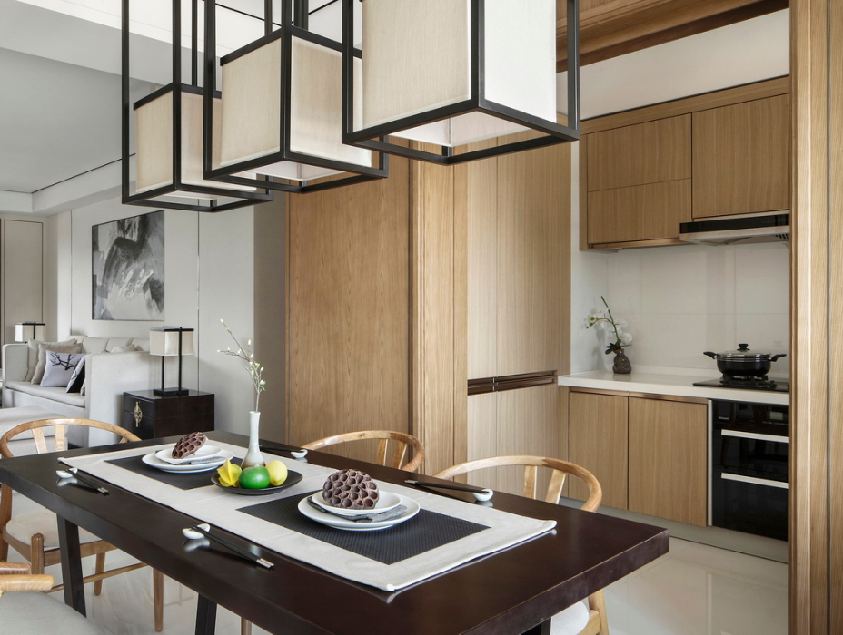 新中式風(fēng)格室內(nèi)家裝案例效果圖-餐廳 新中式風(fēng)格室內(nèi)家裝案例效果圖-餐廳