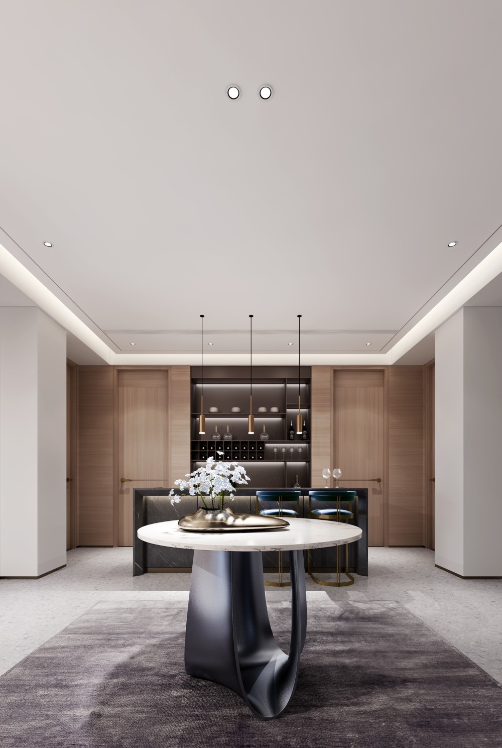 新中式風(fēng)格別墅家裝案例效果圖-酒柜吧臺 新中式風(fēng)格別墅家裝案例效果圖-酒柜吧臺