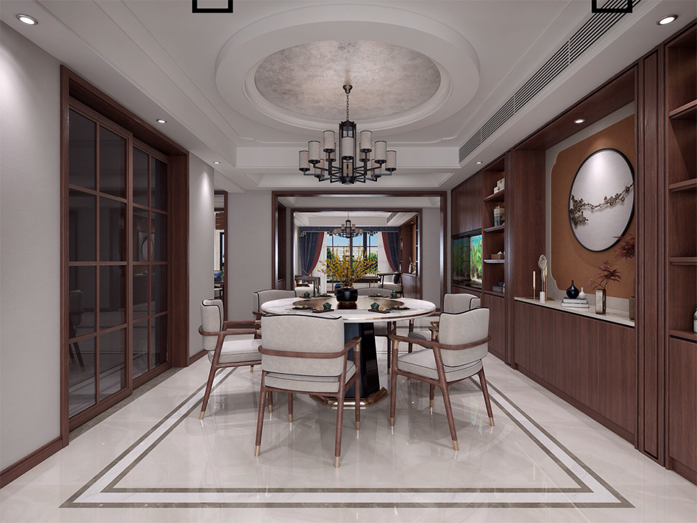 新中式別墅大宅裝修設(shè)計-餐廳 新中式別墅大宅裝修設(shè)計-餐廳