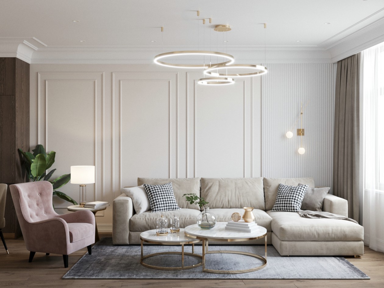 簡歐輕奢風格家裝設計室內裝修效果圖-客廳沙發(fā)背景墻 簡歐輕奢風格家裝設計室內裝修效果圖-客廳沙發(fā)背景墻