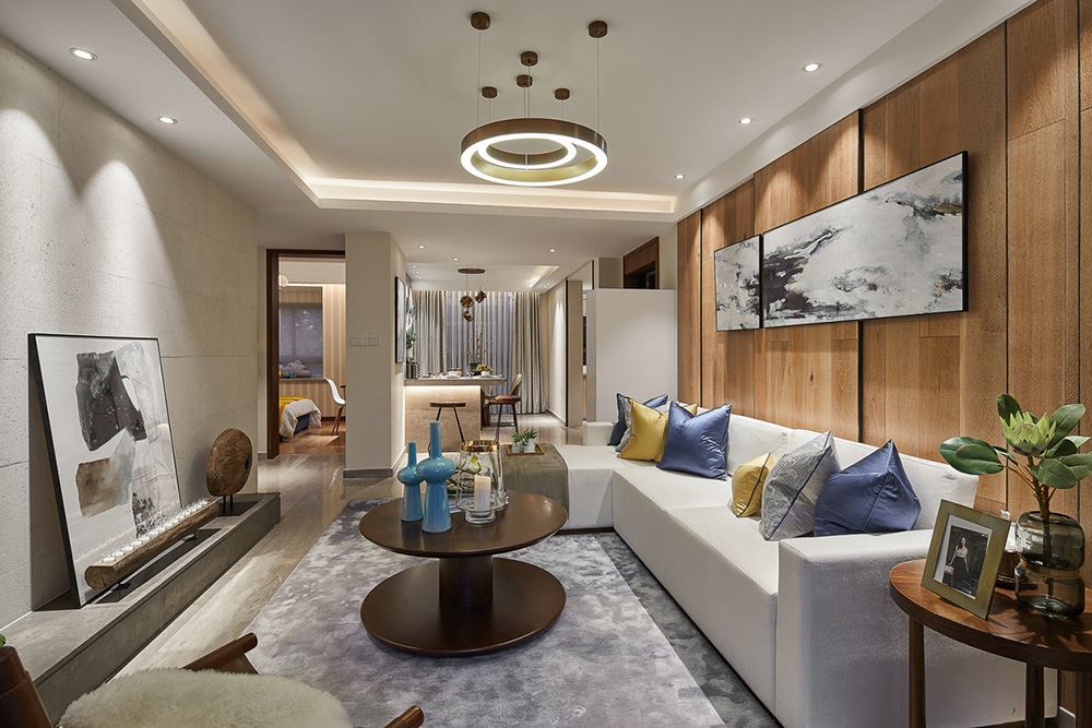 南寧市江宇都會明珠輕奢風格三居室裝修案例