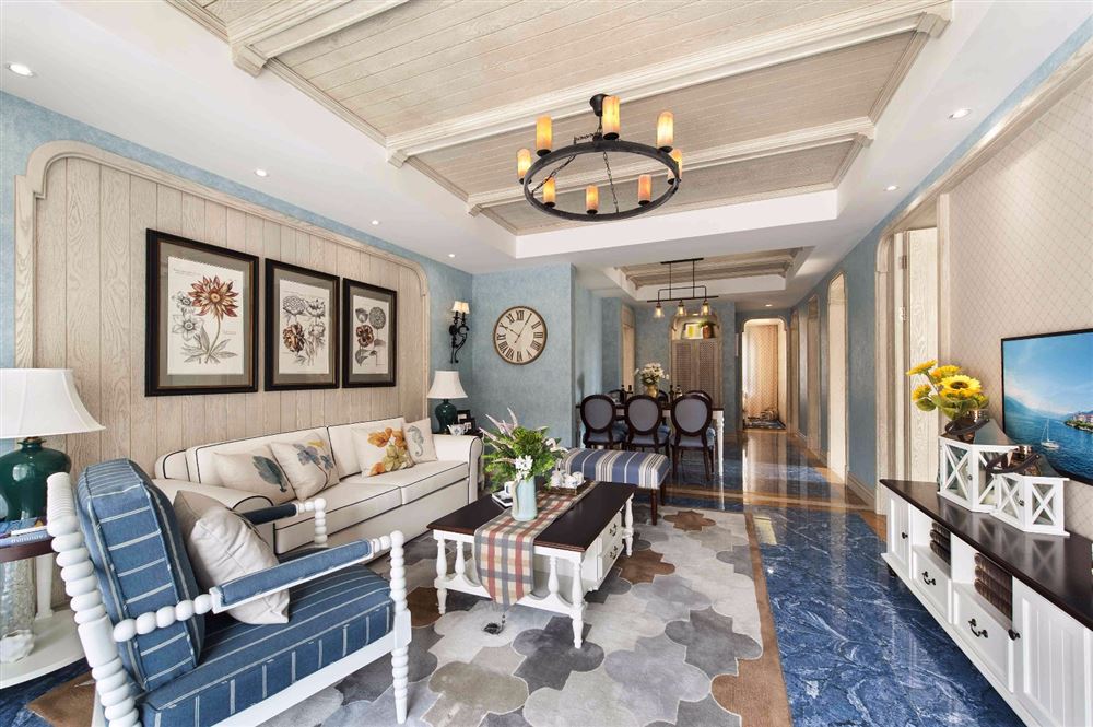 茂名市富麗天譽(yù)地中海風(fēng)格四居室裝修案例