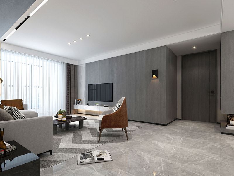 河源市龍光城現(xiàn)代簡約風格三居室裝修案例