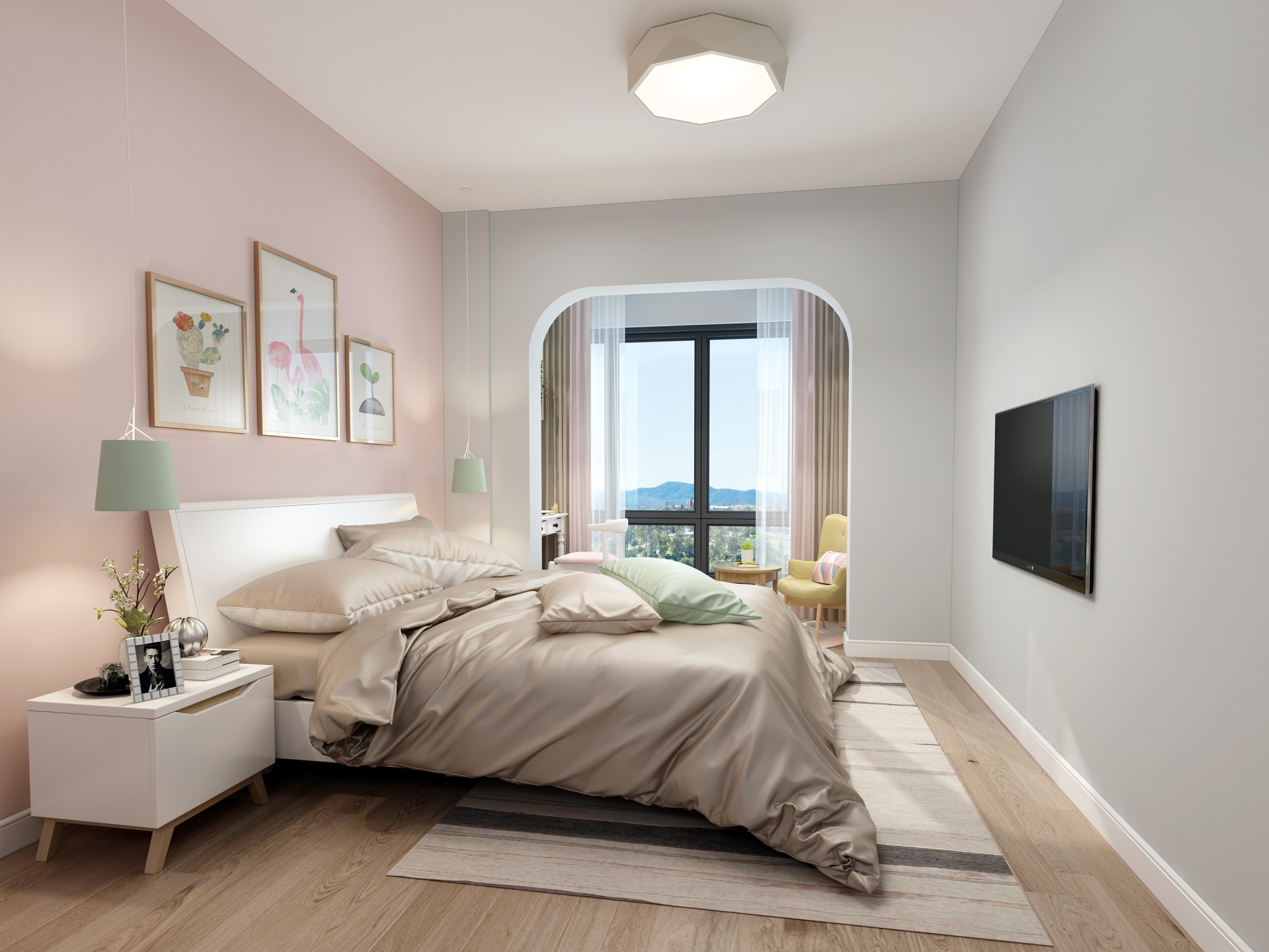 和合新城三居135平米北歐風(fēng)格裝修案例-主臥 和合新城三居135平米北歐風(fēng)格裝修案例-主臥