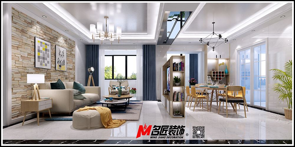 河源市濱江花園現(xiàn)代簡約風(fēng)格三居室裝修案例