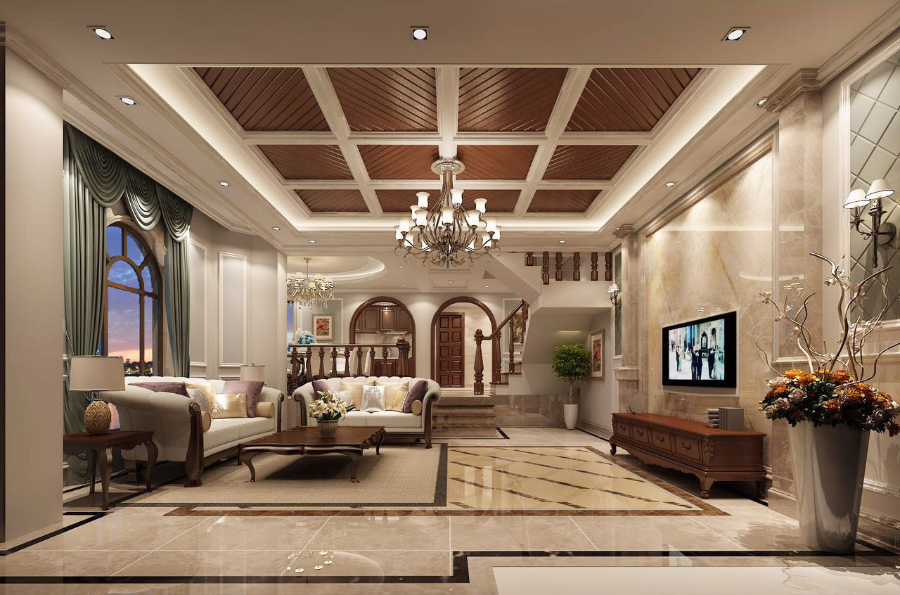 裝修公司美式風(fēng)格別墅裝修效果圖-客廳 裝修公司美式風(fēng)格別墅裝修效果圖-客廳