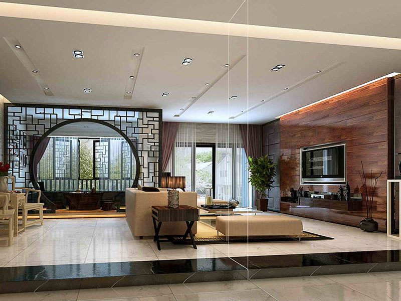 佛山市龍光&middot;玖悅灣新中式風(fēng)格別墅裝修案例