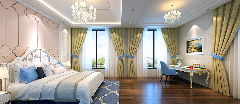 歐式風格別墅裝修設計效果圖-萬科水晶城別墅425平米-別墅裝修設計客臥 歐式風格別墅裝修設計效果圖-萬科水晶城別墅425平米-別墅裝修設計客臥