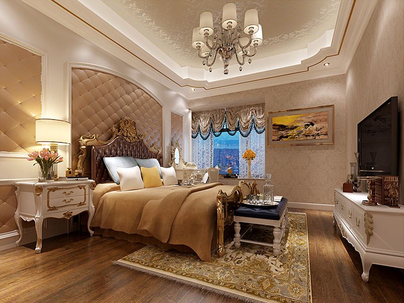 揭陽市城市家園歐式風格四居室裝修案例