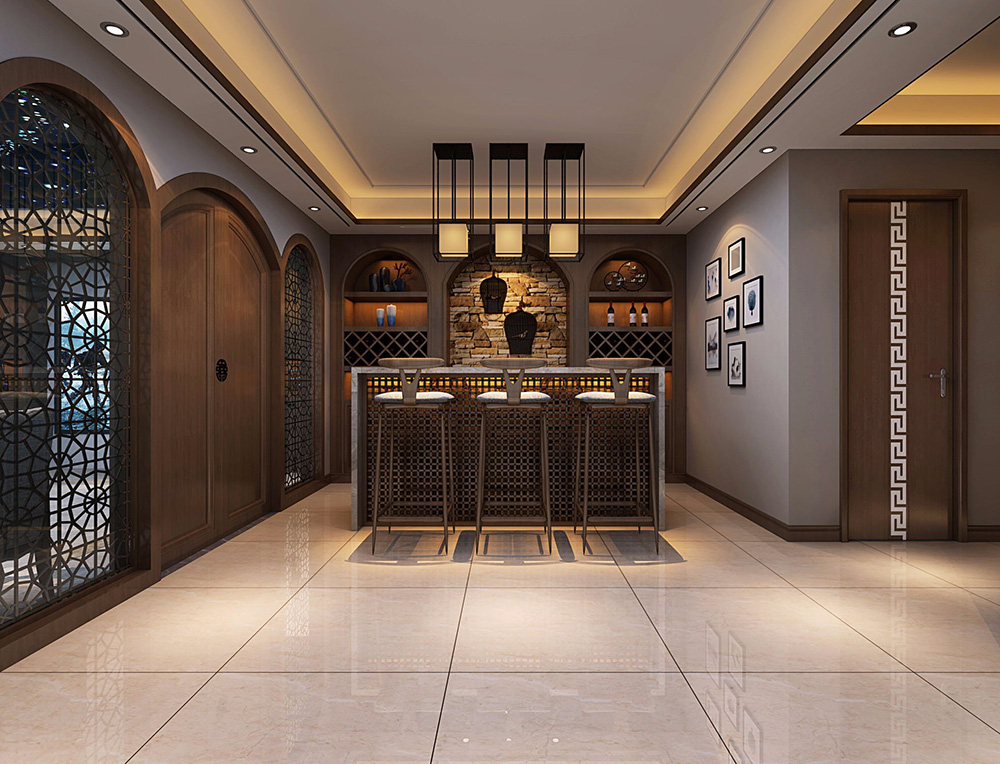 新中式風(fēng)格別墅裝修設(shè)計(jì)效果圖-東逸灣水漾林岸別墅410平米-別墅裝修設(shè)計(jì)吧臺 新中式風(fēng)格別墅裝修設(shè)計(jì)效果圖-東逸灣水漾林岸別墅410平米-別墅裝修設(shè)計(jì)吧臺