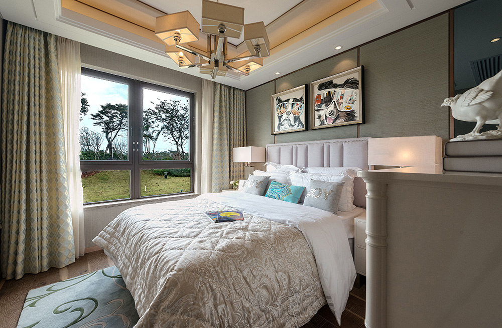 新中式風格室內(nèi)裝修設計效果圖-恒大西江天悅平層195平米-室內(nèi)裝修設計次臥 新中式風格室內(nèi)裝修設計效果圖-恒大西江天悅平層195平米-室內(nèi)裝修設計次臥