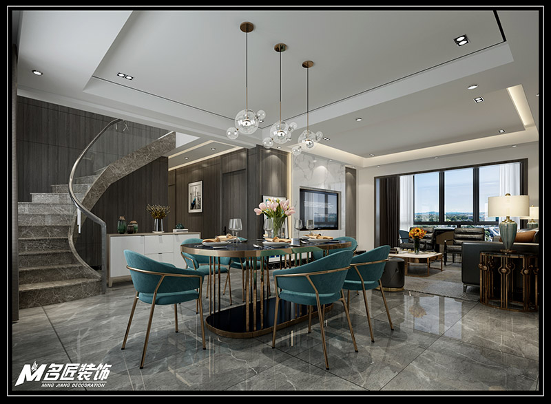 萬科金域華庭暉景閣復(fù)式210平米北歐風(fēng)格裝修案例-餐廳 萬科金域華庭暉景閣復(fù)式210平米北歐風(fēng)格裝修案例-餐廳