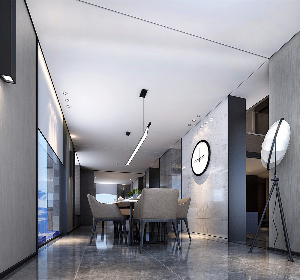 黑白灰現(xiàn)代簡約風格室內裝修效果圖-佛山天湖酈都別墅420平米-別墅餐廳裝修 黑白灰現(xiàn)代簡約風格室內裝修效果圖-佛山天湖酈都別墅420平米-別墅餐廳裝修