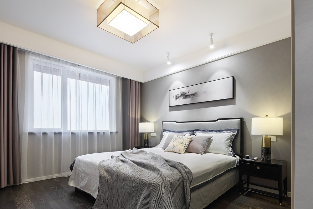 新中式風格室內(nèi)家裝案例效果圖-臥室 新中式風格室內(nèi)家裝案例效果圖-臥室