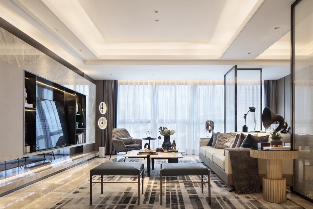 現(xiàn)代輕奢風(fēng)格室內(nèi)設(shè)計(jì)家裝案例-客廳 現(xiàn)代輕奢風(fēng)格室內(nèi)設(shè)計(jì)家裝案例-客廳