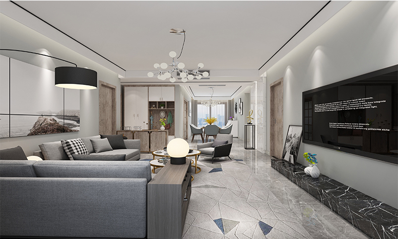 佛山市龍光&middot;天瀛現(xiàn)代簡約風格二居室裝修案例