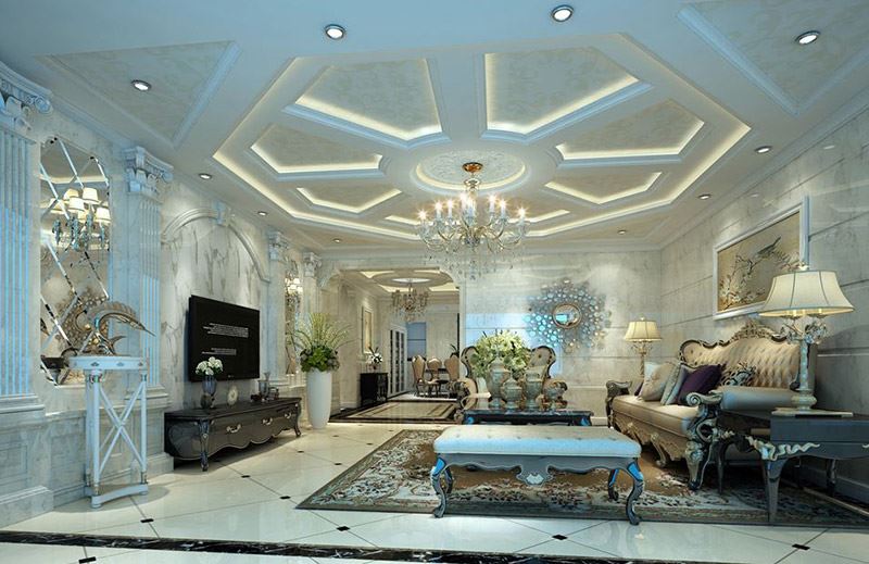 佛山市招商依云國際歐式風格五居室裝修案例