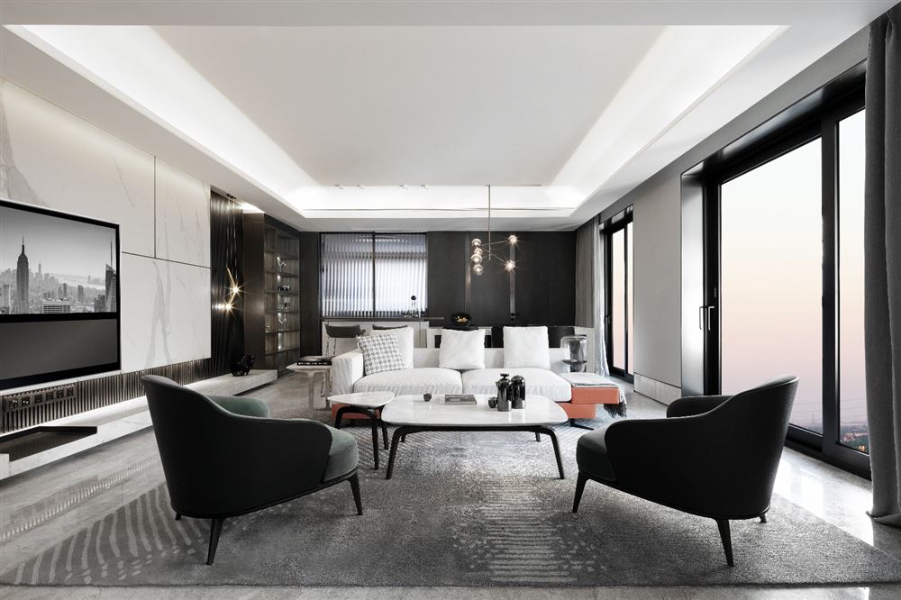 佛山市保利閱江臺輕奢風(fēng)格三居室裝修案例