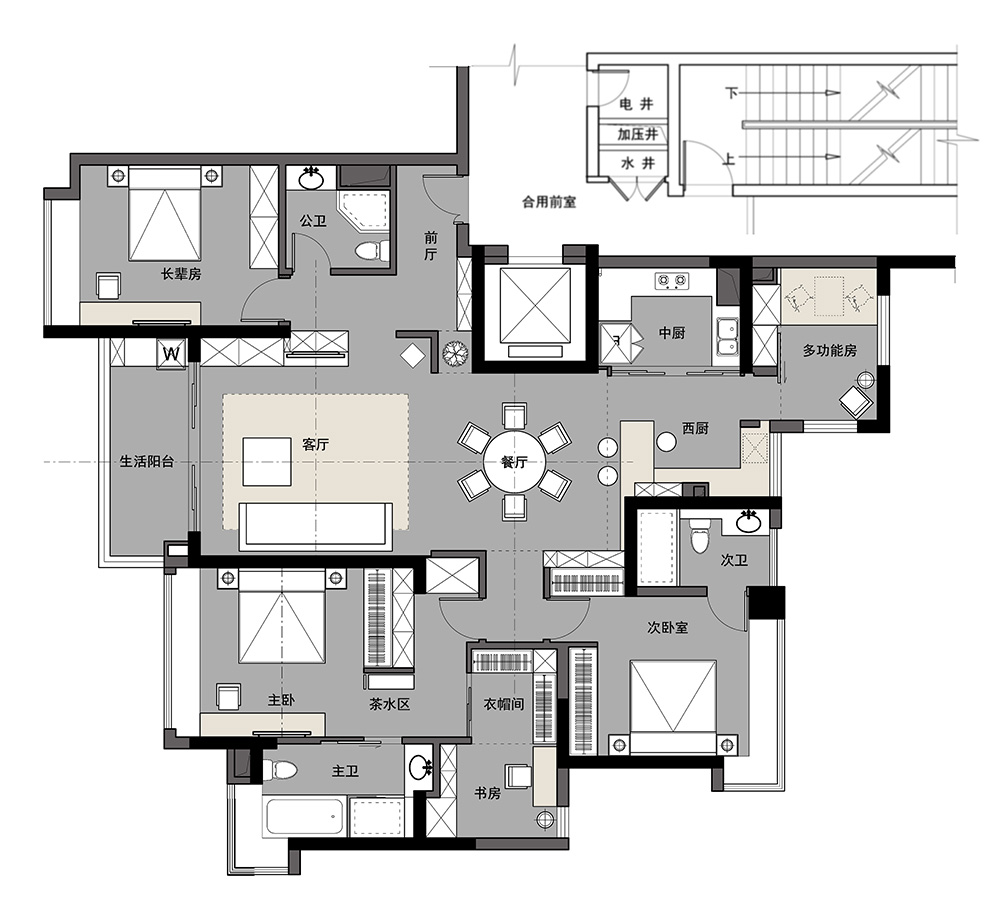 簡(jiǎn)約輕奢風(fēng)格室內(nèi)裝修設(shè)計(jì)效果圖-富春山居四居190平米-室內(nèi)裝修設(shè)計(jì)平面圖 簡(jiǎn)約輕奢風(fēng)格室內(nèi)裝修設(shè)計(jì)效果圖-富春山居四居190平米-室內(nèi)裝修設(shè)計(jì)平面圖