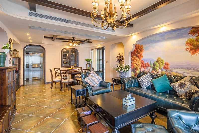 保利壹號公館美式室內(nèi)設(shè)計三居125平米風格裝修案例-客餐廳 保利壹號公館美式室內(nèi)設(shè)計三居125平米風格裝修案例-客餐廳