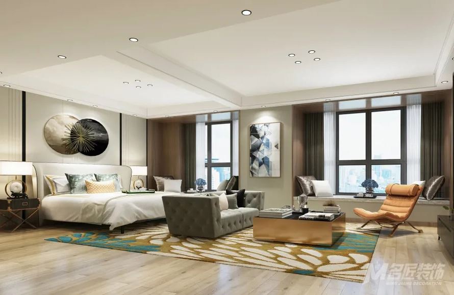 南寧市江宇都會明珠輕奢風格三居室裝修案例