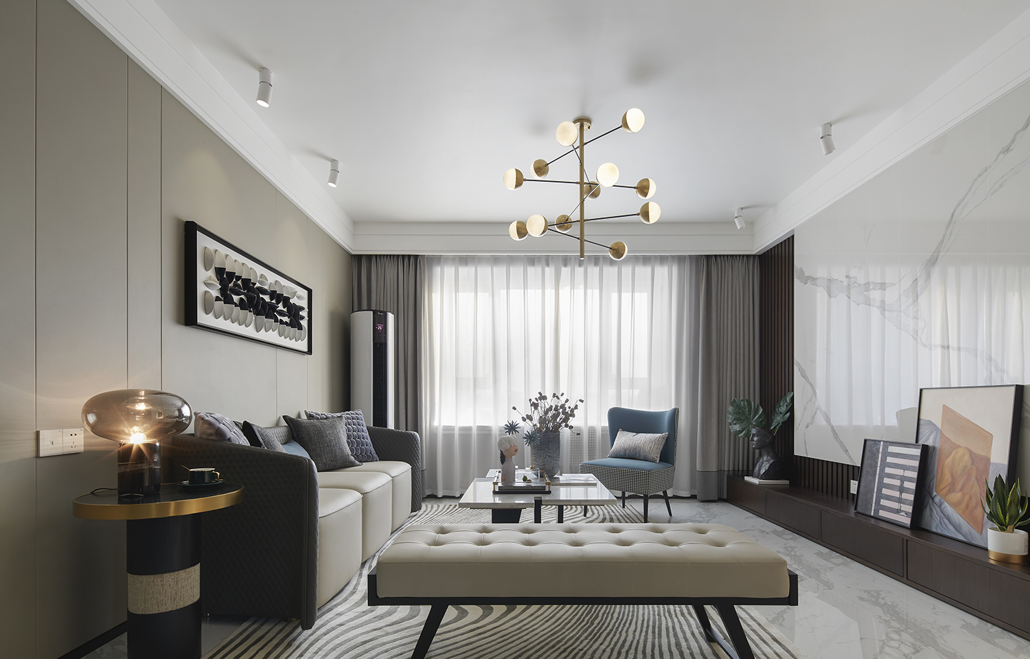 港式現(xiàn)代風(fēng)格室內(nèi)家裝案例效果圖-客廳 港式現(xiàn)代風(fēng)格室內(nèi)家裝案例效果圖-客廳