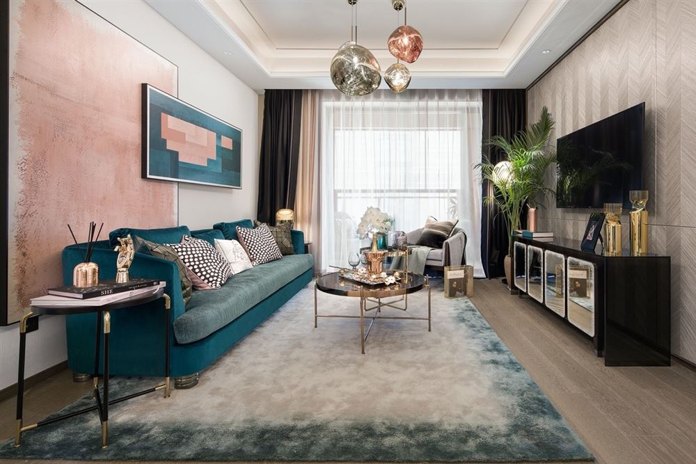 江門(mén)市珠江國(guó)際新城輕奢風(fēng)格三居室裝修案例