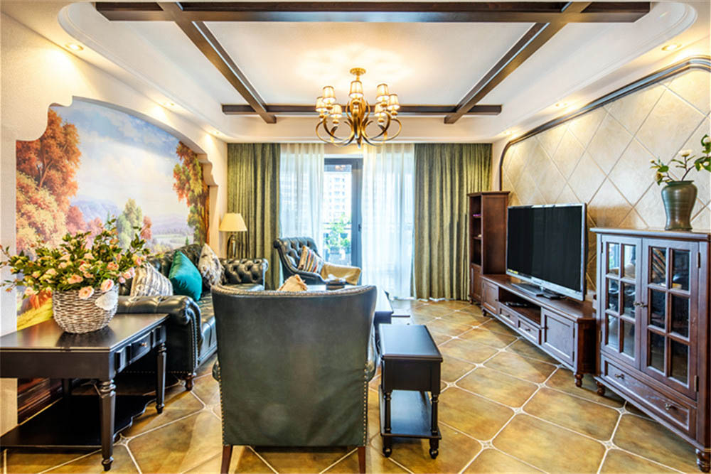 嘉興101-200平米田園風(fēng)格啟達東海岸裝修設(shè)計效果圖