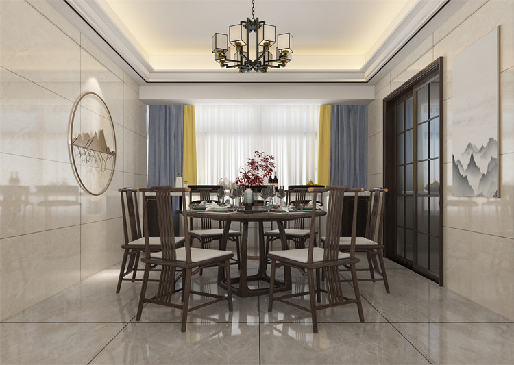 廣州市棠德花園新中式風格四居室裝修案例