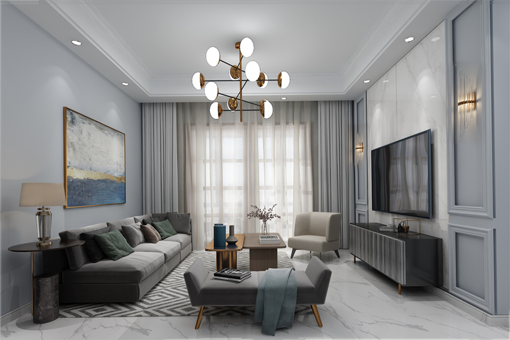 南寧市榮和中央公園現(xiàn)代簡約風(fēng)格三居室裝修案例