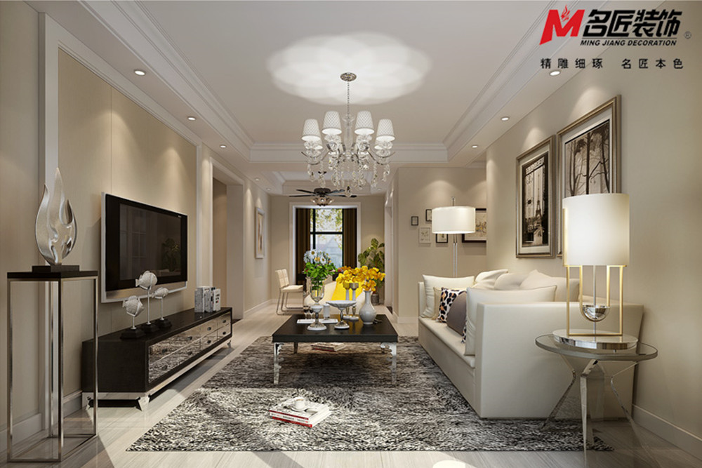 合肥市中海橙郡現(xiàn)代簡約風格三居室裝修案例