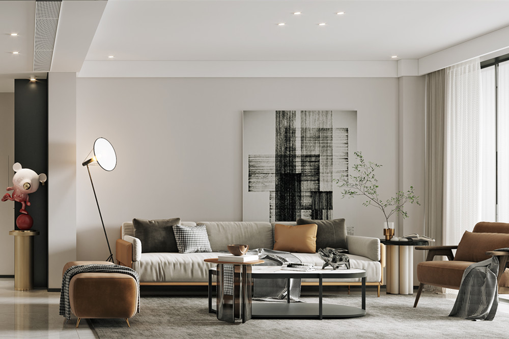 嘉興市嘉業(yè)陽光城現(xiàn)代簡約風格四居室裝修案例