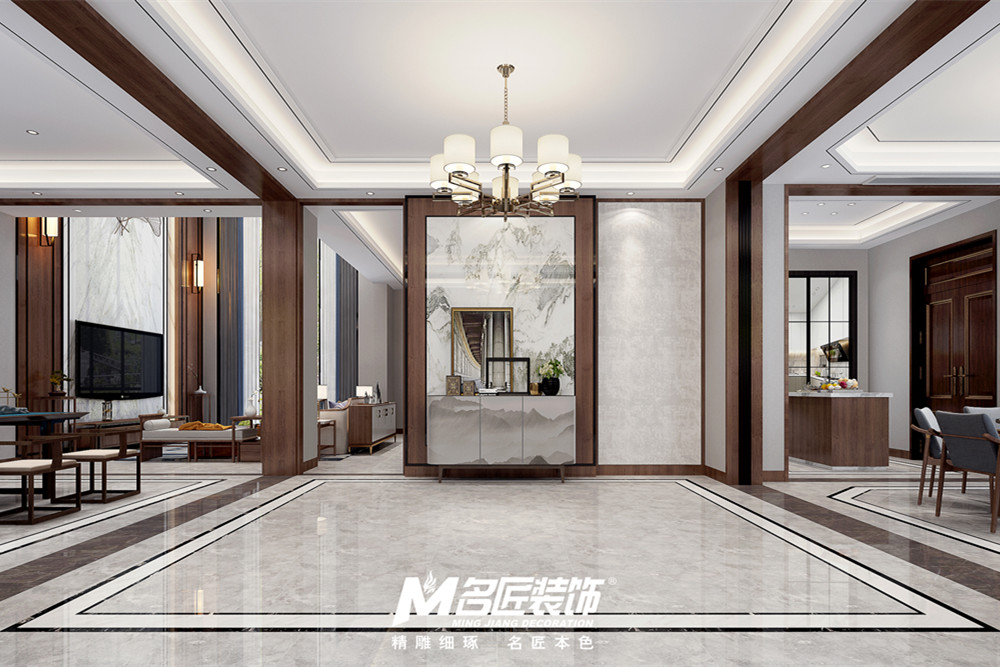 嘉興市合景尚峰新中式風(fēng)格別墅裝修案例