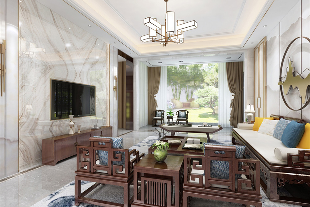 中山市雅居樂劍橋郡新中式風格別墅裝修案例