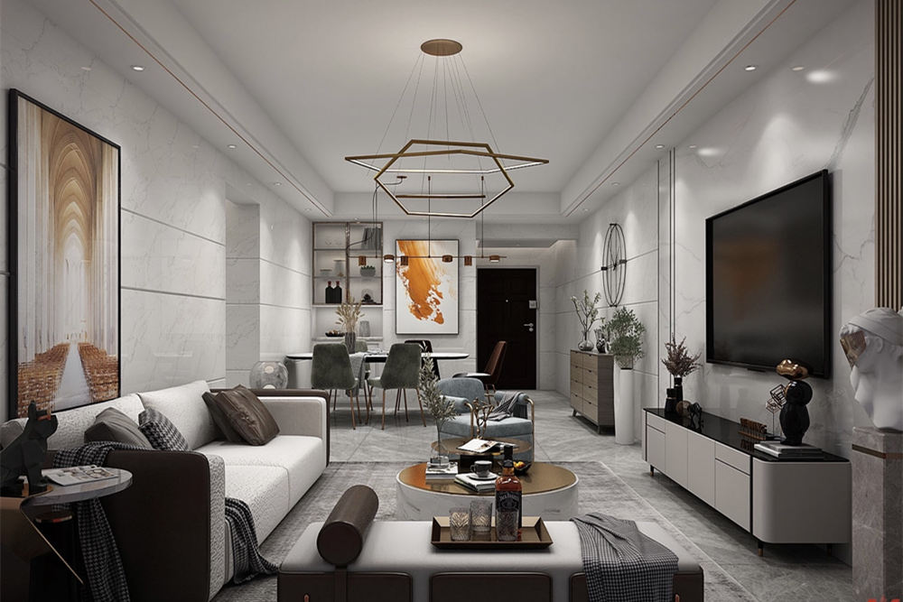 云浮市安福樓現(xiàn)代簡(jiǎn)約風(fēng)格三居室裝修案例