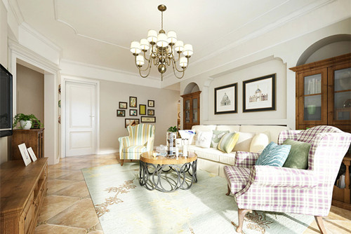 梧州101-200平米美式風(fēng)格藍天港灣裝修設(shè)計效果圖