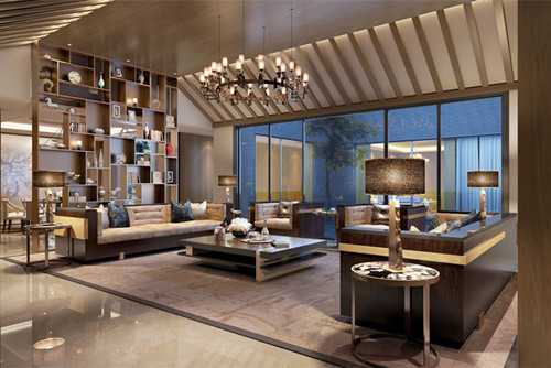 梧州市百匯幸福城新中式風格三居室裝修案例