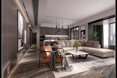 玉林市凱旋世紀(jì)廣場(chǎng)輕奢風(fēng)格三居室裝修案例