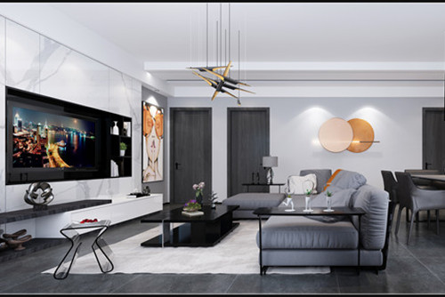 德陽(yáng)市溫莎湖畔現(xiàn)代簡(jiǎn)約風(fēng)格三居室裝修案例