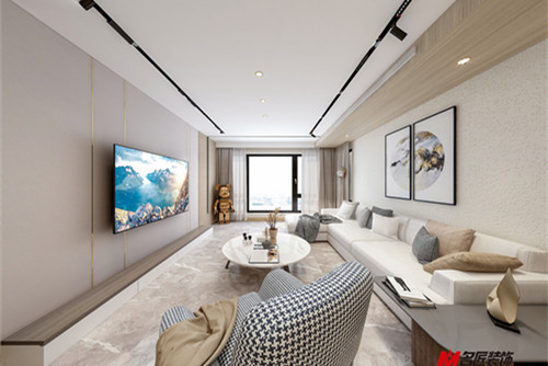 德陽市7號安置點新中式風(fēng)格三居室裝修案例