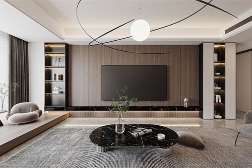 德陽市香港花園輕奢風(fēng)格三居室裝修案例