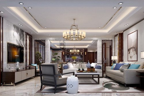 陽(yáng)江市陽(yáng)江奧園新中式風(fēng)格平層裝修案例