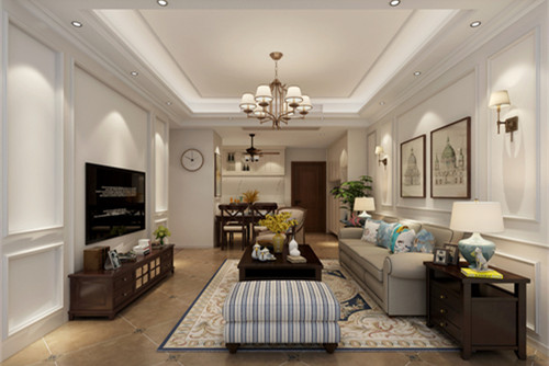 惠州101-200平米美式風(fēng)格東江學(xué)府家裝設(shè)計效果圖