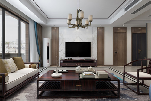 秦皇島101-200平米新中式風(fēng)格萬和城家裝設(shè)計(jì)效果圖